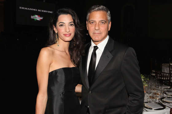 FLORENCE, ITALY - SEPTEMBER 07: Amal Alamuddin and George Clooney attend the Celebrity Fight Night In Italy Benefitting The Andrea Bocelli Foundation and The Muhammad Ali Parkinson Center Gala on September 7, 2014 in Florence, Italy. (Photo by Andrew Goodman/Getty Images for Celebrity Fight Night