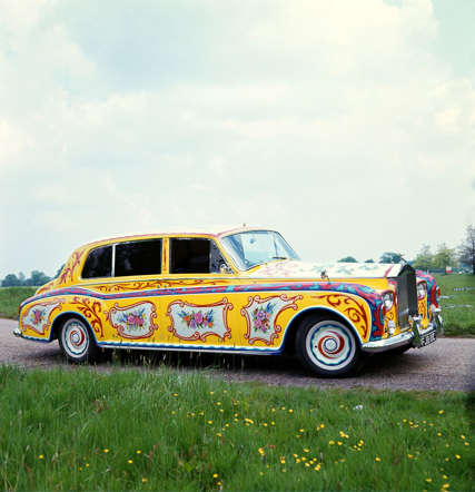 John Lennon's Phantom V Rolls Royce with psychedelic paintwork.