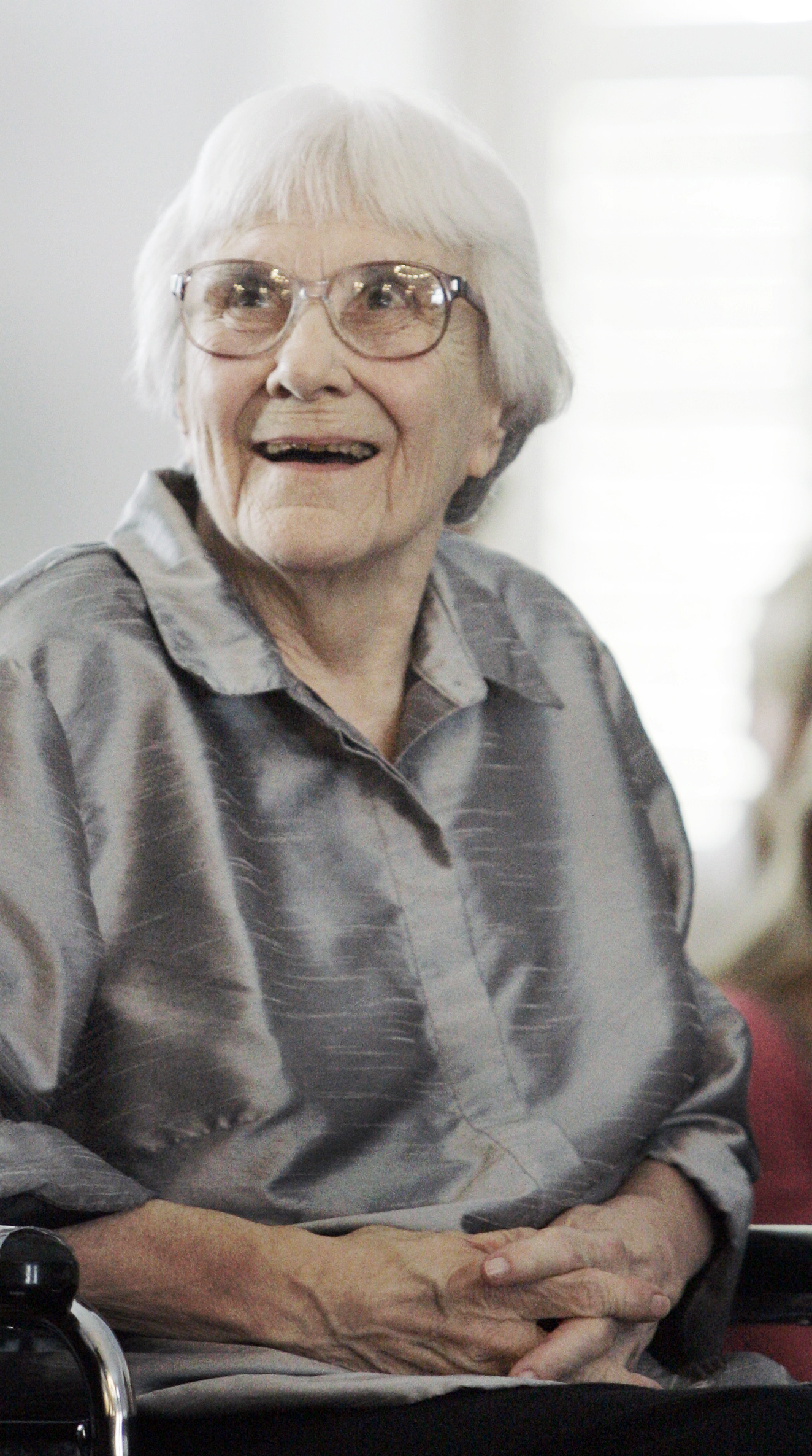 In this Aug. 20, 2007, file photo, author Harper Lee smiles during a ceremony honoring the four new members of the Alabama Academy of Honor at the Capitol in Montgomery, Ala.