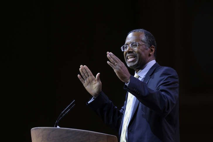 In this March 8, 2014, file photo, Ben Carson addresses the Conservative Political Action Conference annual meeting in National Harbor, Md.