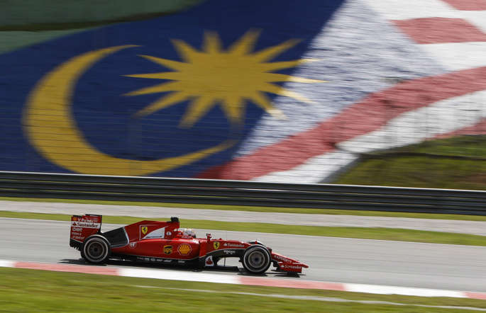 Sebastian Vettel of Ferrari at the Malaysian GP