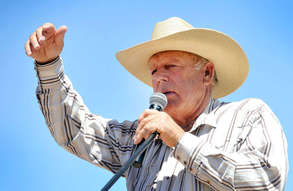 Rancher Cliven Bundy speaks during a news conference near his ranch on April 24, 2014, in Bunkerville, Nev.