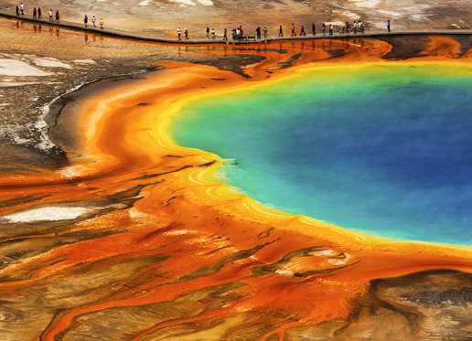 Grand Ngjyra-ngjyra Pranvera në Parkun Kombëtar Yellowstone. AAbDayA