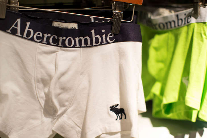 Underwear for sale at an Abercrombie & Fitch store in Pasadena, Calif.