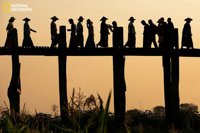 U Bien Bridge Crossing - April Badilles, National Geographic 2014 Photo Contest