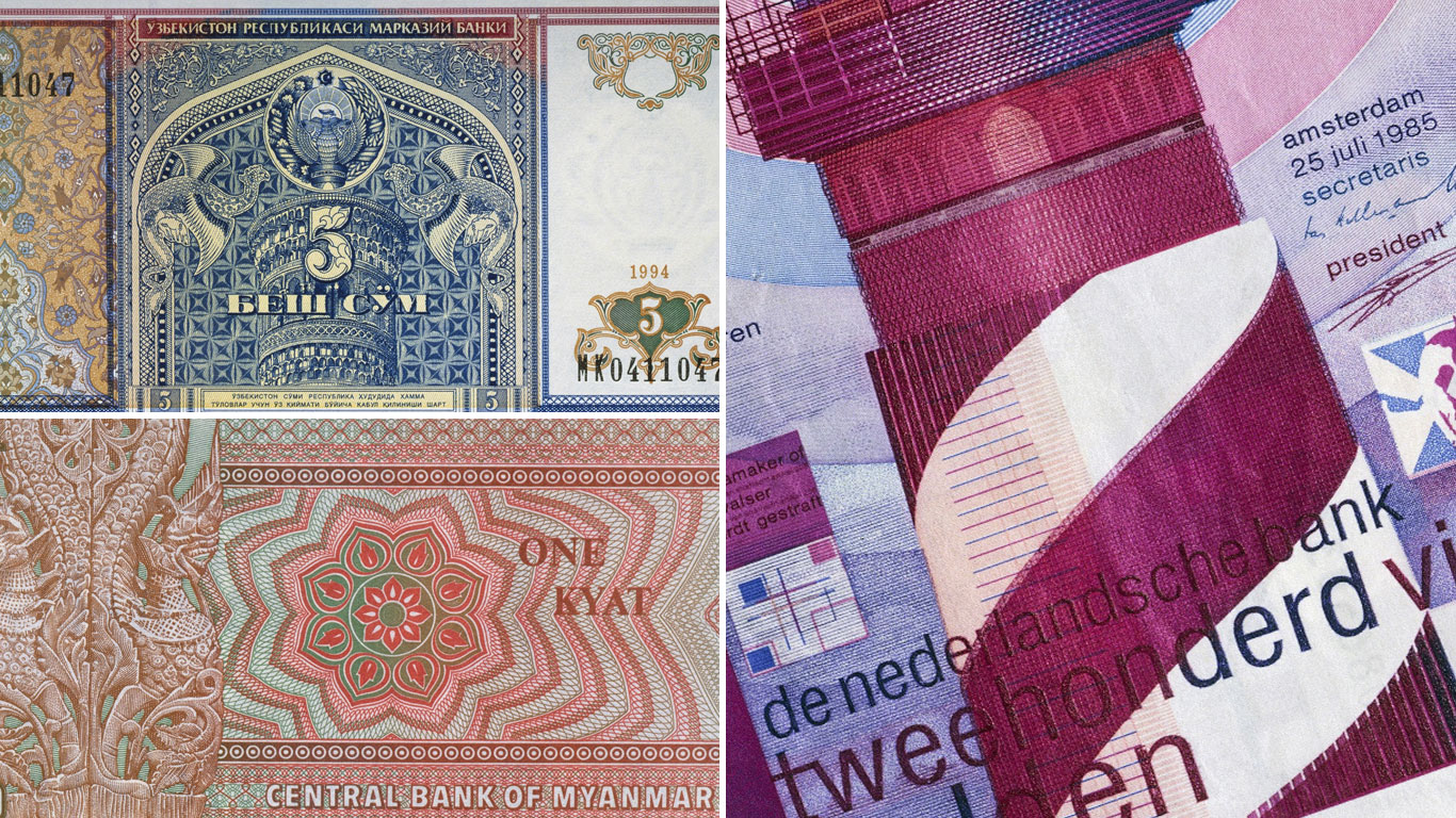 A collection of the most beautifully designed banknotes from around the world.