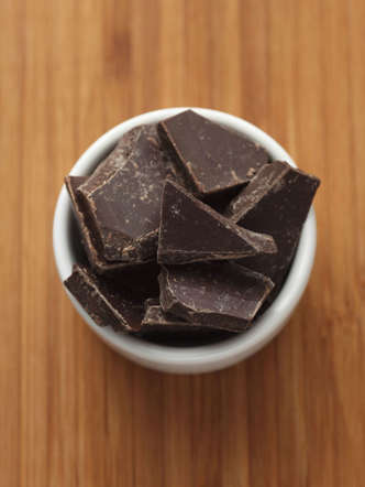 Oh, yes, it’s true. “The polyphenols and flavonols in dark chocolate help lower blood pressure, adding to a feeling of calm,” says Glassman. A group of German researchers gathered 30 study volunteers whose anxiety levels (rated either low or high) were first determined by a psychological questionnaire. After two weeks of eating 1.5 oz of dark chocolate daily, researchers found that cortisol levels in the highly anxious adults decreased, while other stress-related imbalances improved as well. So even science agrees—chocolate makes everything seem a little better!