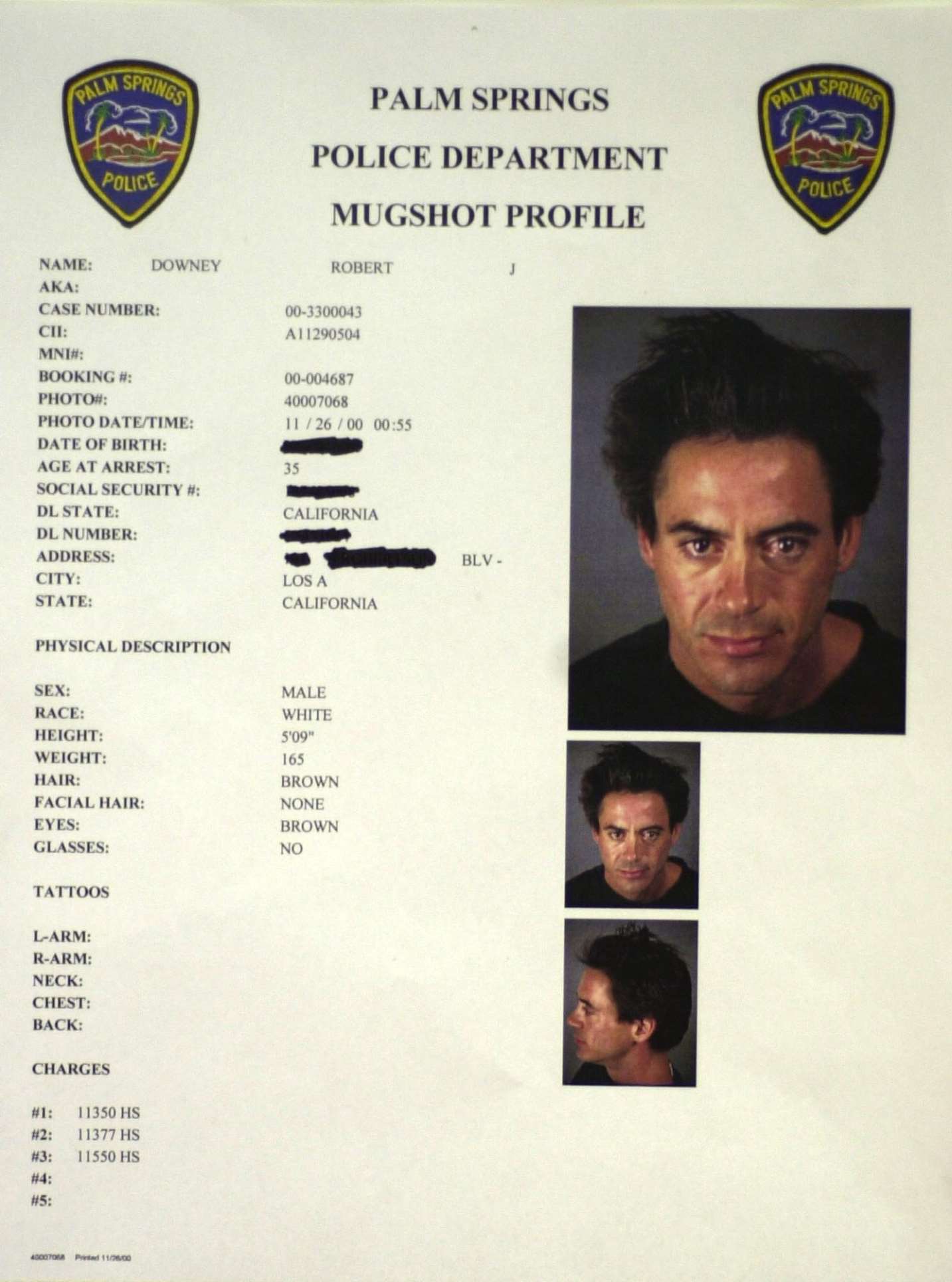 Robert Downey Jr.  spent close to a year in a substance abuse treatment facility and state prison in Corcoran, California, after missing a required drug test when he was on probation.