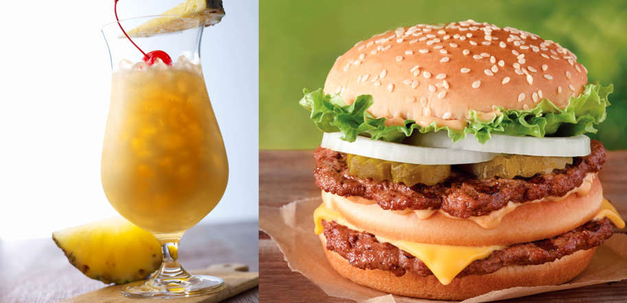 Pina Colada with rum contains a staggering 644 calories, making it similar to having a big Mac Burger.