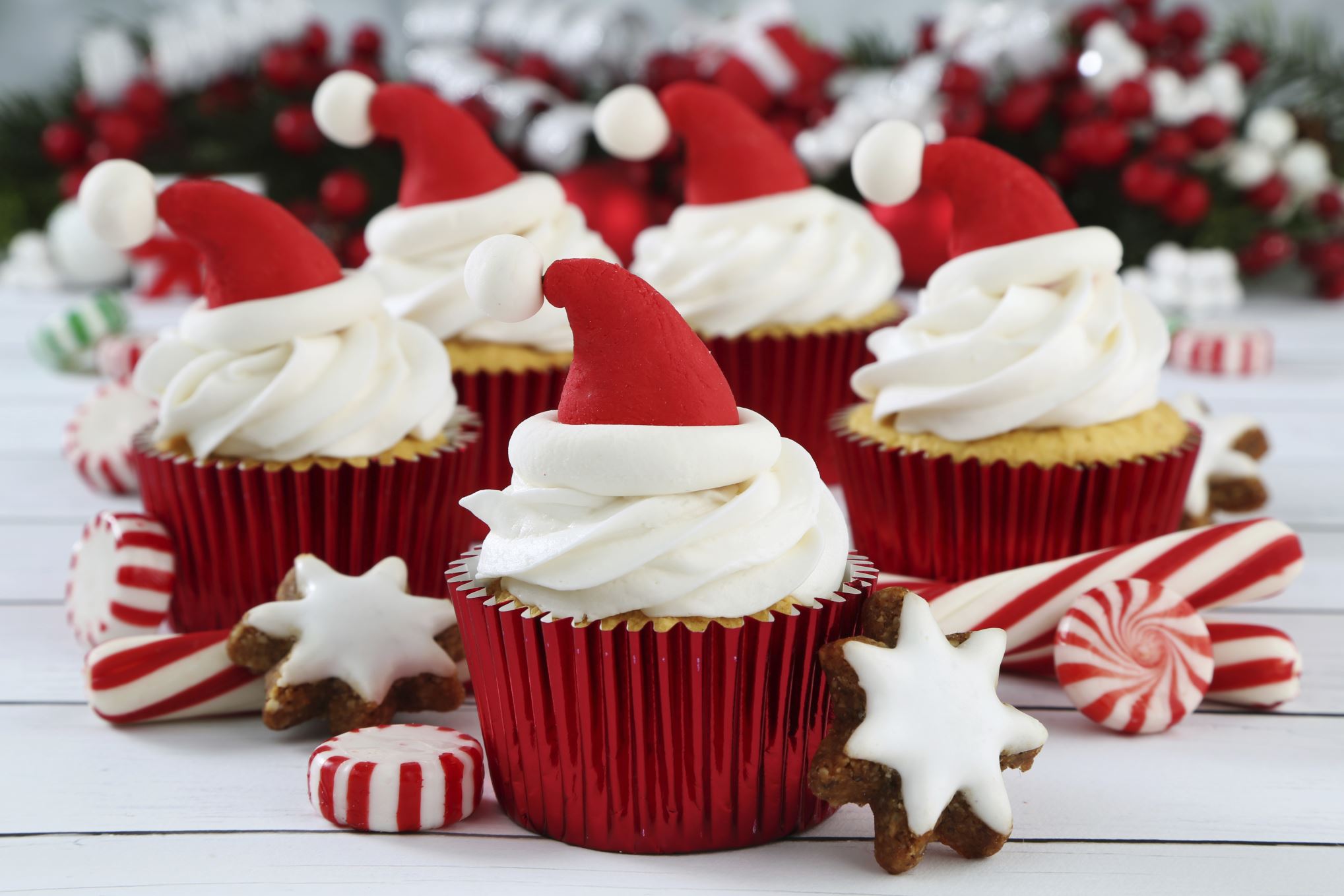 Christmas is all about good food. Bake handfuls of cupcakes and offer them to your loved ones. Spruce them up with Christmas elements.
