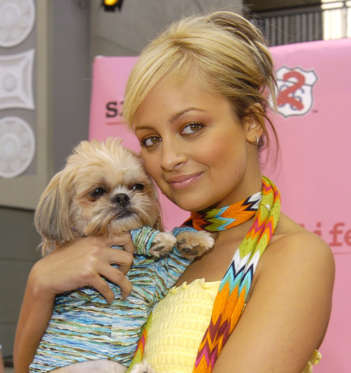 Nicole Richie shows off her canine love Honeychild, a Shih Tzu breed.