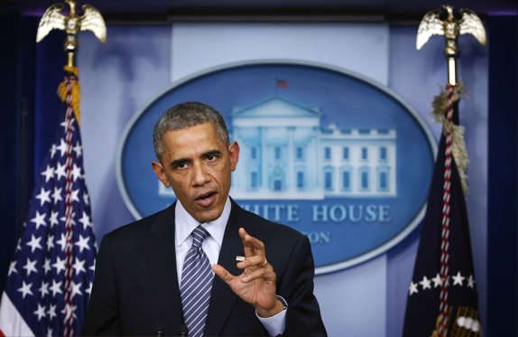 President Barack Obama also criticized protesters for racially charged violence in Missouri.