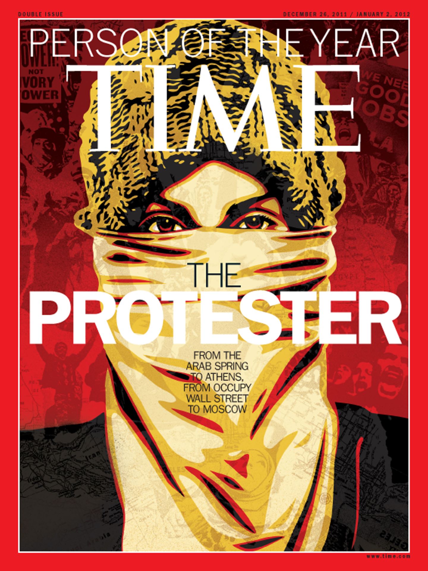 As protests remained the norm from the Arab Spring to the Occupy Wall Street movement, The Protester was named the Person of the Year in 2011. "Is there a global tipping point for frustration? Everywhere, it seems, people said they'd had enough," Time Editor Rick Stengel said in a statement.