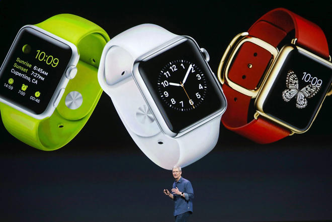 9 THÁNG CHÍN: APPLE RA MẮT IPHONE 6 VÀ APPLE WATCH CEO của Apple Tim Cook đứng trên sân khấu trong một sự kiện Apple đặc biệt tại Trung tâm Nghệ thuật Trình diễn Flint. Tại đây, Apple cho ra mắt iPhone 6 và iPhone 6 Plus và chiếc đồng hồ thông minh Apple Watch được nhiều người mong đợi.