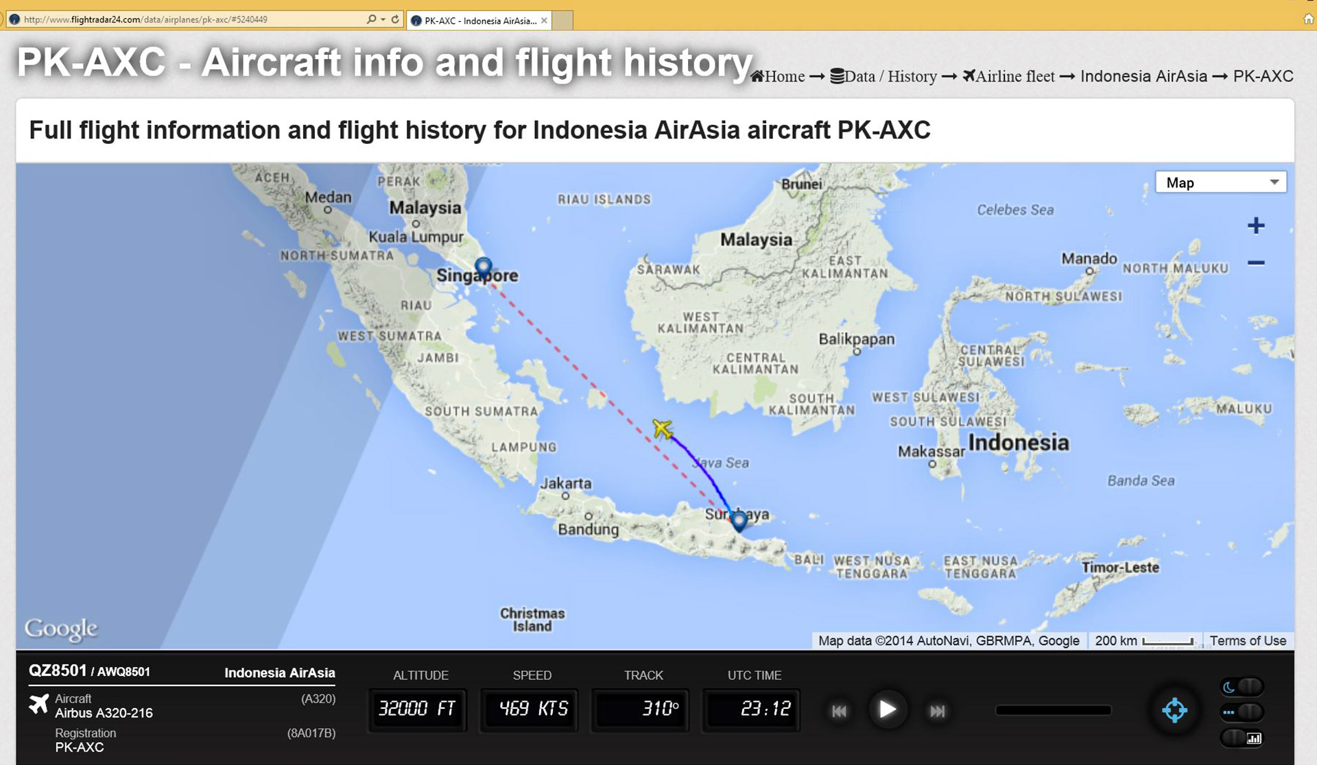 Contact lost with AirAsia plane