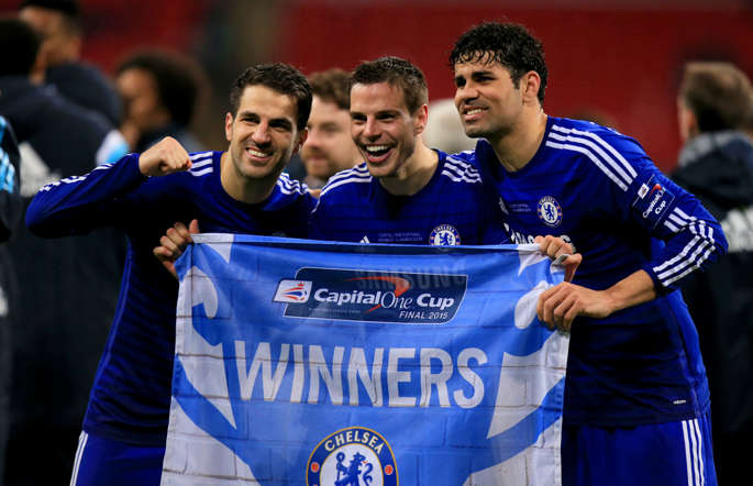 Chelsea celebrate Capital One Cup success - John Walton/PA Wire/Press Association Images Chelsea celebrate Capital One Cup success
