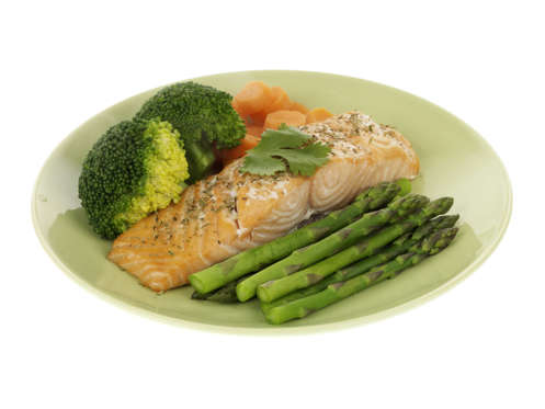 Grilled Salmon with Steamed Vegetables