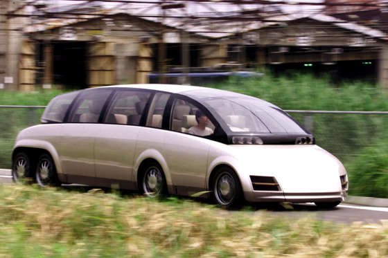 391964 02: A Prototype of an eight-wheel electric limousine ''KAZ,'' developed by Japan''s Keio University Professor Hiroshi Shimizu, is taken out on a test course July 16, 2001 in Tokyo, Japan. The KAZ is 6.7 meter in length and weighs 3-ton with a maximum speed of 311 kilometers per hour. (Photo by Getty Images)