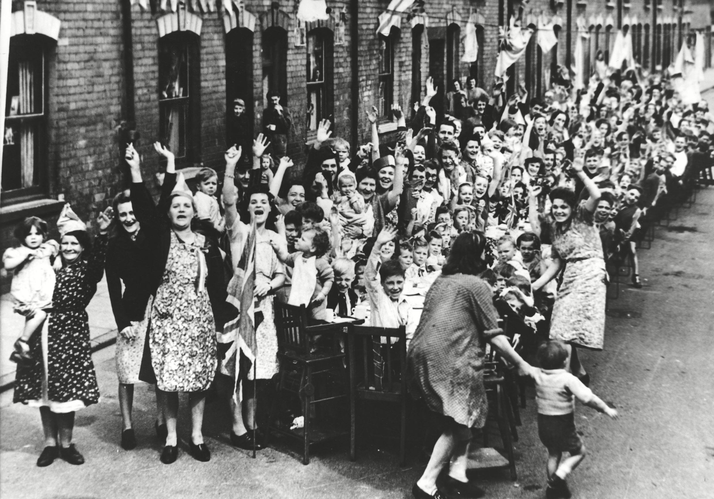 VE Day street party, England, May 8, 1945.