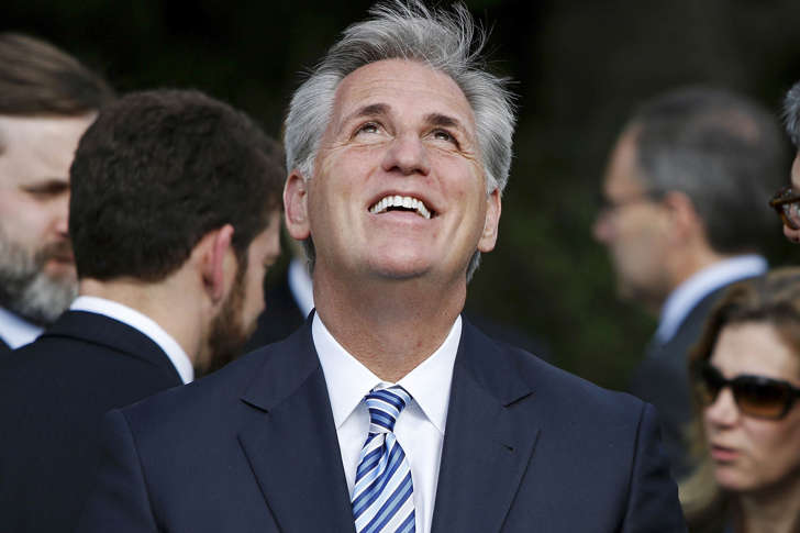 House Majority Leader Kevin McCarthy at a reception in the Rose Garden at the White House on April 21, 2015.