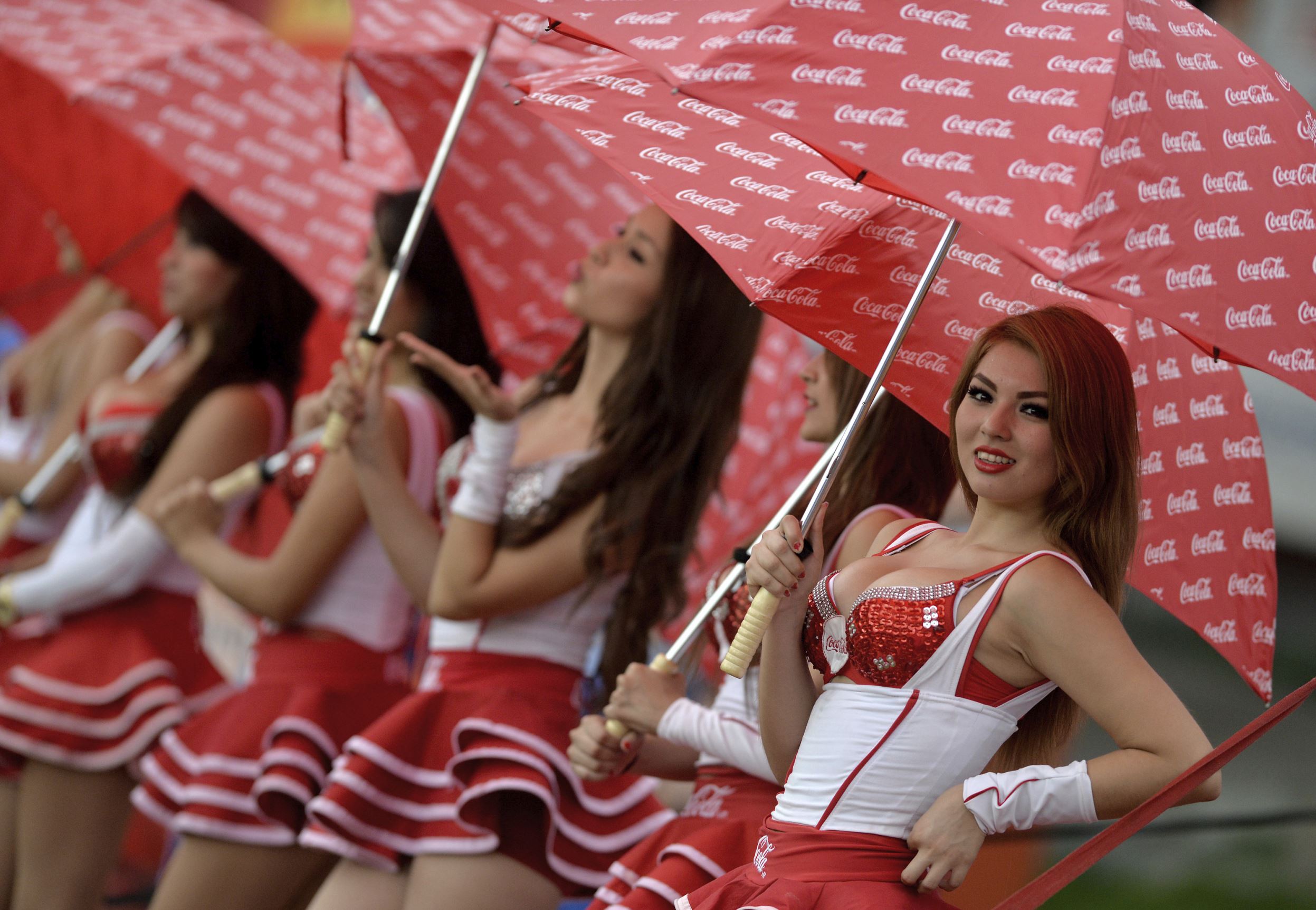 Cheerleaders during a match between Monterrey and Atlas as part of 10th round Apertura 2014 Liga MX at Tecnologico Stadium on September 27, 2014 in .
