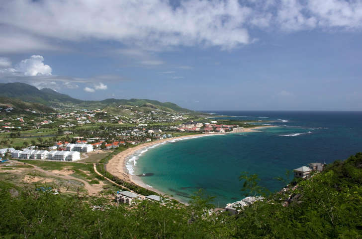 A view of beaches just outside the main capital Basseterre June 13, 2009. The Caribbean's small island states resist natural hurricanes year after year, but they are fighting to stay afloat in a global economic storm that is battering the world's rich and poor nations alike. Picture taken June 13, 2009.