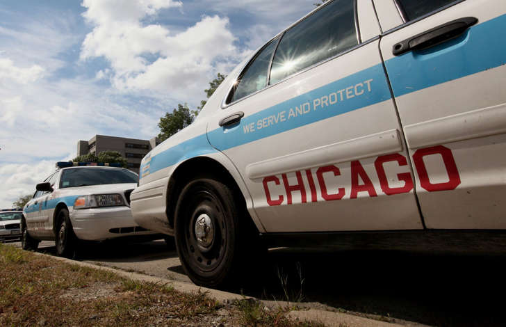 File photo of Chicago police cruisers.