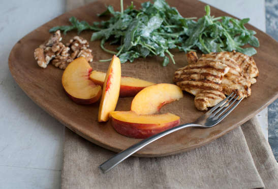 Slide 2 of 10: Drink a large glass of water 10 minutes before your meal so you feel less hungry. Keep meat, chicken, turkey, and fish portions to about 3 ounces.