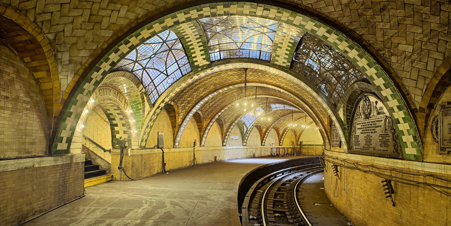 Now abandoned, the only way to see the City Hall station is on a tour offered by the New York Transit Museum. It opened in 1904 only to close in 1945 due to lack of use. Rafael Guastavino-designed tiles decorate the arched ceilings.