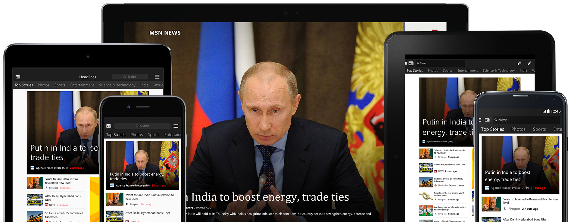 The MSN apps are now available for iOS, Android and Amazon devices