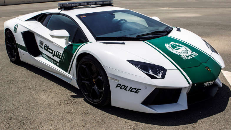 This image released by the Dubai Police, shows a Lamborghini Aventador, in Dubai, United Arab Emirates, Thursday, April 11, 2013. In a city of boundless bling, Dubai police also are in hot pursuit after adding a nearly $550,000 Lamborghini to its fleet. Local media reports Thursday say the Italian-made Lamborghini Aventador is the crown jewel of a wider upgrade in Dubai police wheels. (AP Photo/Dubai Police)